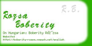 rozsa boberity business card